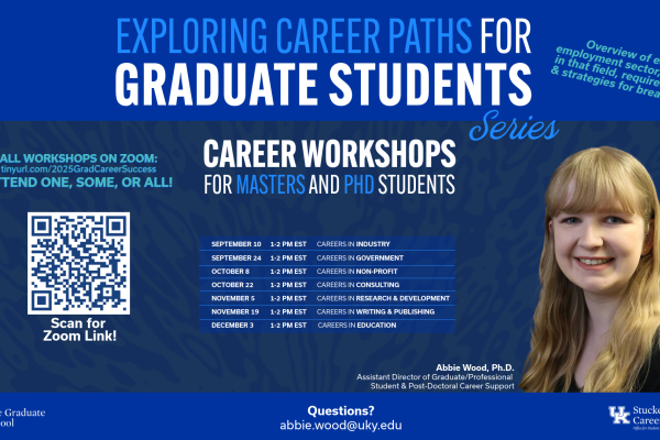 Exploring career paths for graduate students series. Career workshops 