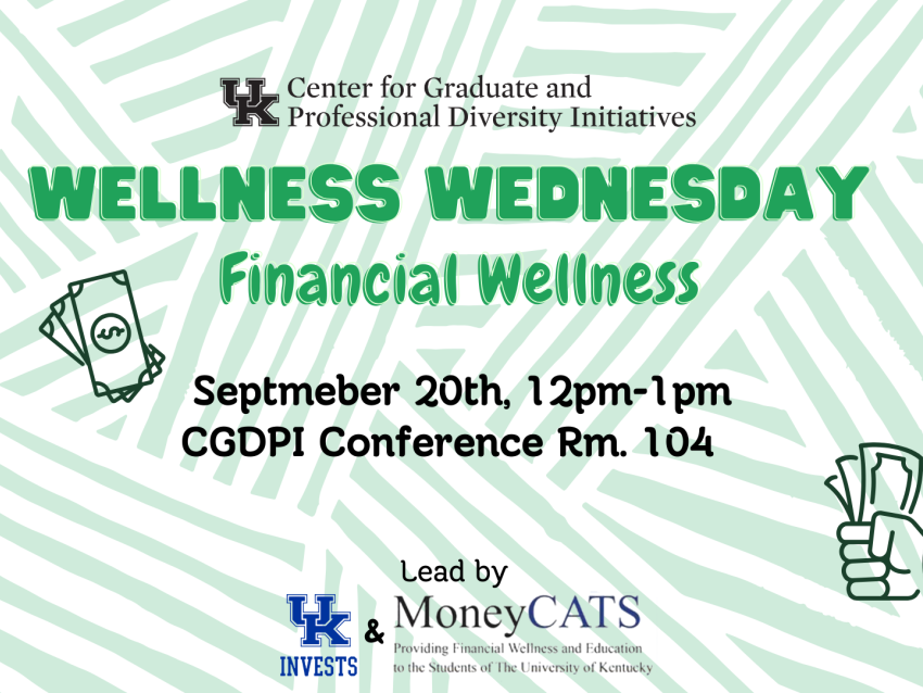 Wellness Wednesday, Financial Wellness, September 20th 12-1pm, CGPDI conference room